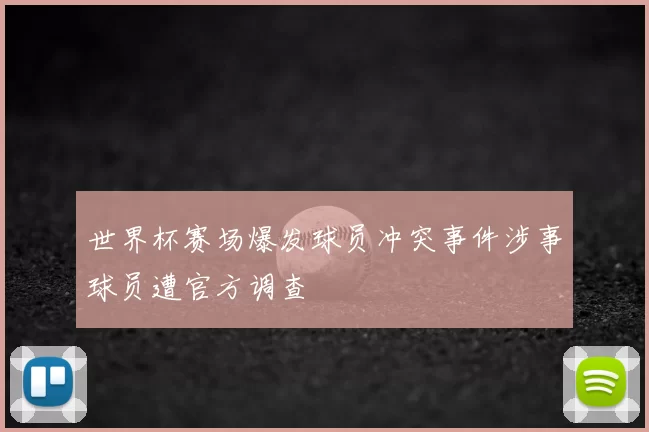 世界杯赛场爆发球员冲突事件涉事球员遭官方调查